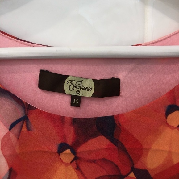 EVA Franco Cap Sleeve Side Ruched Print Dress - Picture 6 of 7